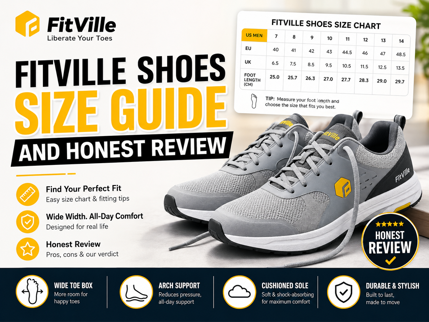 FitVille Shoes Size Guide and Honest Review