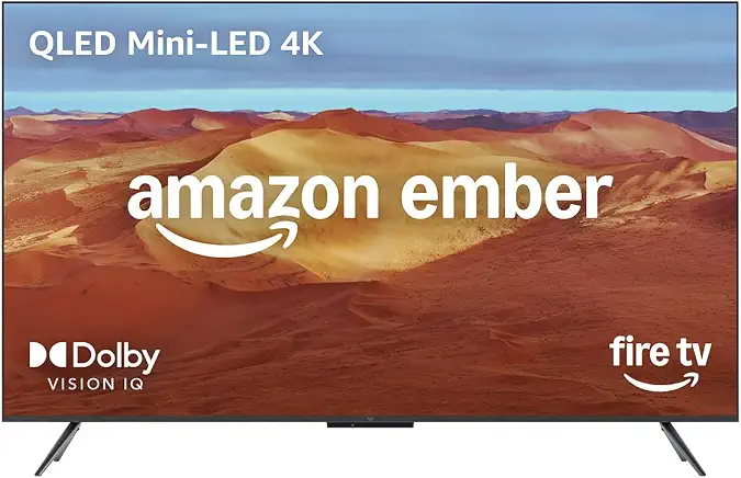 Amazon Ember 85" Mini-LED Series with Fire TV (newest model), QLED 4K UHD smart TV, Dolby Vision IQ, 144hz gaming mode, Ambient Experience, find shows faster with Alexa+