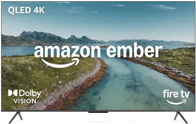 Amazon Ember 55" QLED Series with Fire TV (newest model), 4K Ultra HD smart TV, HDR10+, Dolby Vision, Dolby Audio, quad-core processor, find shows faster with Alexa+