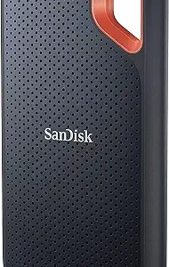 Sandisk 2TB Extreme Portable SSD, Up to 1050MB/s, USB-C, USB 3.2 Gen 2, IP65 Water and Dust Resistance, Updated Firmware, External Solid State Drive, SDSSDE61-2T00-G25