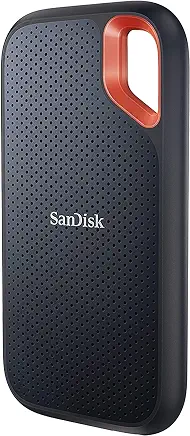 Sandisk 2TB Extreme Portable SSD, Up to 1050MB/s, USB-C, USB 3.2 Gen 2, IP65 Water and Dust Resistance, Updated Firmware, External Solid State Drive, SDSSDE61-2T00-G25