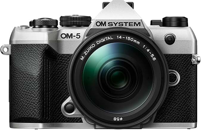 OM SYSTEM OM-5 Mark II SLV w/M.ZUIKO Digital 14-150mm f4.0-5.6 II Compact Light Weight Weather Sealed 4K Video Camera Best for Outdoor Travel
